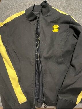 Off-White Men's Black & Yellow Athletic Zip Jacket
